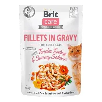 Krmivo pro kočku Brit Care Cat Fillets in Gravy Turkey&Salmon 85g