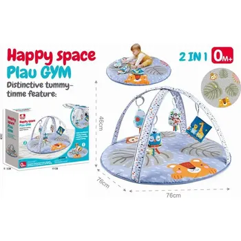 Hrací deka Oboustranná pěnová hrací podložka 2v1 zvířátka a město 150 × 180 × 1,5 cm