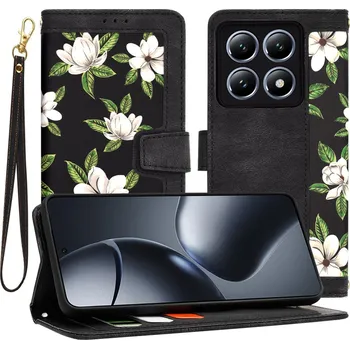 Pouzdro na mobilní telefon Techsuit FlipCraft Xiaomi 14T Pro Květiny úsvitu