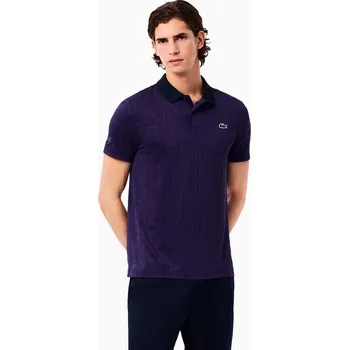Pánská móda Pánské tričko Lacoste Ultra-Dry Stretch Polo Navy Blue/Cossak Purple L