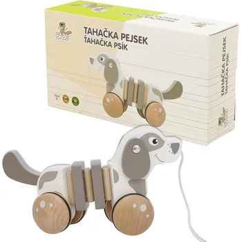 Hračka pro nejmenší BABU - Tahací pejsek na provázku