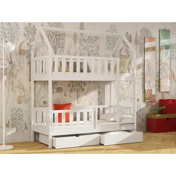 Dětská postel Patrová postel Aurelia Barva dřeva: Bílá barva, Rozměry: 80x180