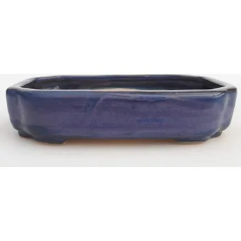 Květináč Keramická bonsai miska 12,5 x 9 x 3 cm modrá