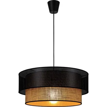 Lustr na lanku BORHO 1xE27/60W/230V černá/juta