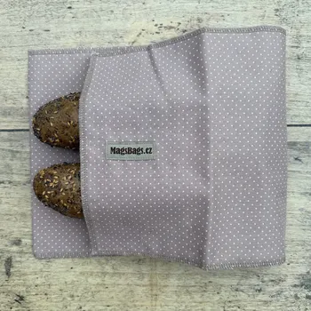 chlebník Chlebapsa - kapsa na chléb, béžová s bílou tečkou MagsBags.cz