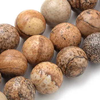 Dětské navlékací korálky Jaspis obrázkový 8 mm (návlek 45 - 47 korálků)