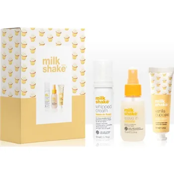 milk_shake® Leave-in Treatments milk_shake® Leave-in Treatments Whipped Cream bezoplachová péče pro všechny typy vlasů 50 ml + milk_shake® Leave-in Treatments Leave-in Conditioner bezoplachový kondicionér pro všechny typy vlasů 75 ml + krém na ruce 30 ml