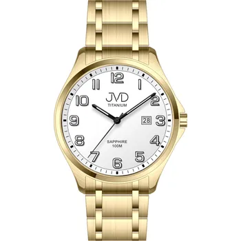 JVD Titanové zlacené hodinky pro muže