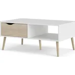 Konferenční stolek Retro, bílá / dub sonoma