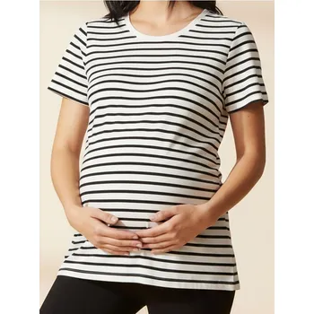 Dámské tričko Sinsay - Bavlněné tričko s pruhy - vícebarevná - 3520B-MLC - 3520B-MLC-XXL