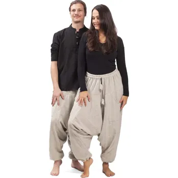 Dámské kalhoty Teplé harémové kalhoty / Sultánky LAHARA CLASSIC světle šedé