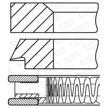 Píst motoru Sada pístních kroužků GOETZE ENGINE 08-424500-00