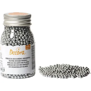 Decora, Itálie Cukrové zdobení perličky 4mm stříbrné 100g - Decora | Skvělé pro Váš domácí dort