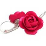 Troli Rubínové třpytivé visací náušnice kytičky + 2 měsíce na vrácení zboží