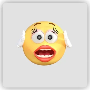 Dekorativní magnet Magnetka 65x65mm ve tvaru čtverce - smajlík v šoku