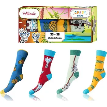Pánské ponožky Bellinda - veselé pánské ponožky Crazy box - Zelená - tropic/43-46