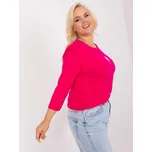 RELEVANCE Fuchsiová dámská halenka plus size s žebrováním Barva: fuchsiová, Velikost: ONE SIZE