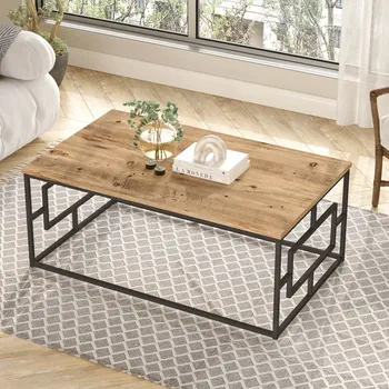 Konferenční stolek Slevadoma RUBEN designový konferenční stolek, borovice/černý kov