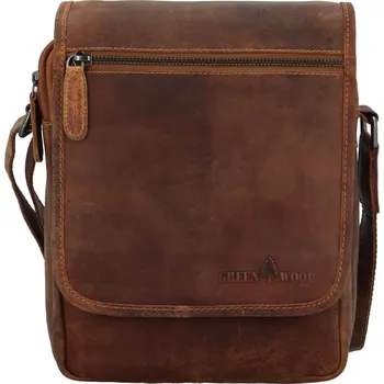 Green Wood Rodion Stylová pánská kožená crossbody taška Camel