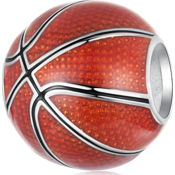 Přívěsek Endy-shop Stříbrný přívěsek korálek basketbalový míč oranžový