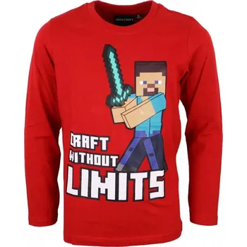 Minecraft tričko Craft without limits červené dětské Velikost trička: 8 let (128 cm)