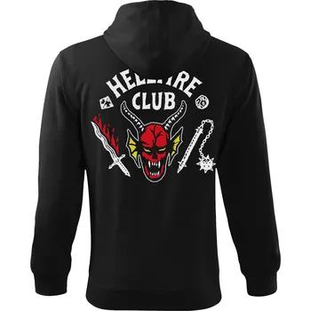 Pánská mikina Černá mikina Stranger Things - Hellfire Club Velikost: M