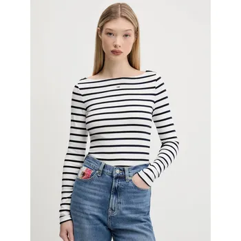 Dámské tričko Tommy Jeans dámské bílo modré pruhované tričko 99911628-8720638852797