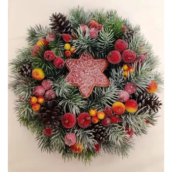 Vánoční dekorace Kyticky.cz Vánoční věnec s ojíněnými plody