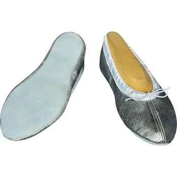 Dámská sálová obuv Taneční cvičky kůže Iris - podešev kůže - stříbrné - 34