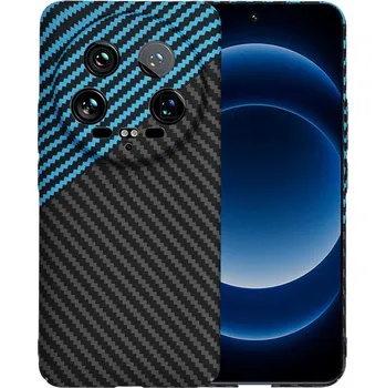 Pouzdro na mobilní telefon Techsuit Carbonite FiberShell kryt Xiaomi14Ultra Blue Pulse