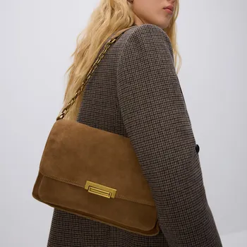 Reserved - Semišovém kabelka přes rameno - béžová - 567FC-80X - 567FC-80X-ONE