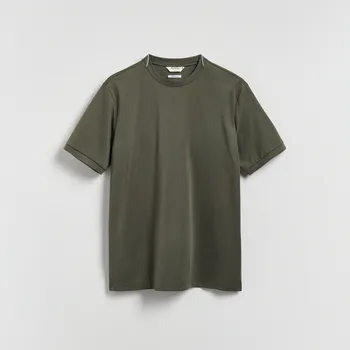 Reserved - Tričko regular z bavlny - pudrově zelená - 516EX-97X - 516EX-97X-L