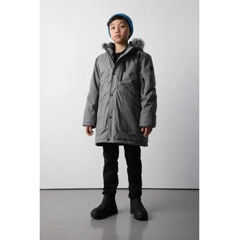 Chlapecká bunda Dětská zimní bunda Coccodrillo šedá barva, OUTERWEAR BOY JUNIOR ZC5152107OBJ 09X, vel. 140