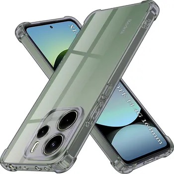 Pouzdro na mobilní telefon Techsuit Shockproof průhledný silikon Xiaomi Redmi Note 14 4G černý kouřový