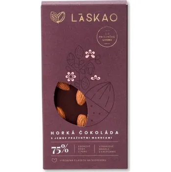 Čokoláda Čokoláda hořká s mandlemi 75% a xylitolem - Laskao 80g