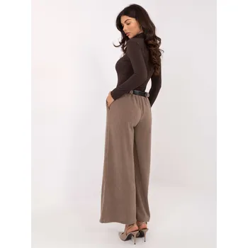 Dámské kalhoty Dámské jednobarevné kalhoty RUE PARIS hnědá | krémová 3464342
