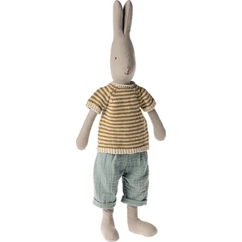 Dětské zboží Maileg Zajíc v proužkovaném svetru, Size 3 Rabbit size 3, Classic - Knitted shirt and pants