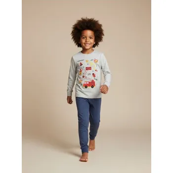 Oblečení a móda Sinsay - Dvoudílné bavlněné pyžamo - šedá - 328EV-09M - 328EV-09M-140