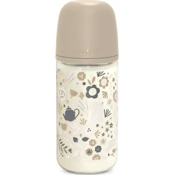 Kojenecká láhev Suavinex Wonderland SX Pro Physiological Anti-Colic Glass skleněná kojenecká láhev M Medium Flow 3 m+ Liberty Cream 240 ml