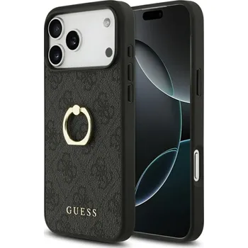 Pouzdro na mobilní telefon Guess Hardcase 4G Ring Stand pro iPhone 17 Pro Max černá