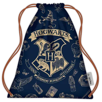 Blue Sky Studios Vak na záda modrý se zlatým potiskem Bradavice, Harry Potter