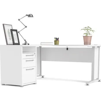 Psací stůl Rohové pracovní místo Modulo 159 x 150,5 cm, bílá