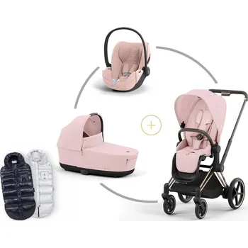 Kočárek Cybex PRIAM set podvozek + korba + potah sezení + Cloud T Plus Light Pink + DÁREK FUSAK CYBEX Arctic ZDARMA