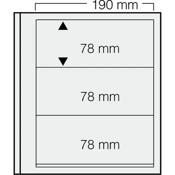 Obal pro sběratelský předmět SAFE Speciální listy Dual Blanko, se 3 poli v rozměru 78×190 mm - 5 kusů v balení