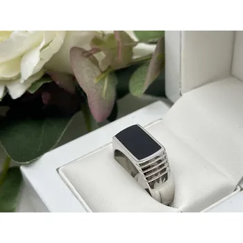 Prsten Jan Kos jewellery Stříbrný prsten s onyxem 12120358