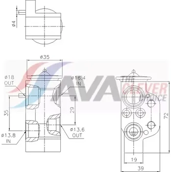 Ventil klimatizace AVA QUALITY COOLING Expanzní ventil klimatizace AVA MS1799