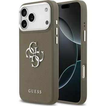 Telefonní příslušenství Guess Hardcase Grained Big 4G Classic Logo iPhone 17 Pro Max hnědý