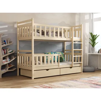 Dětská postel Patrová postel Karol Barva dřeva: Borovice přírodní, Rozměry: 80x180