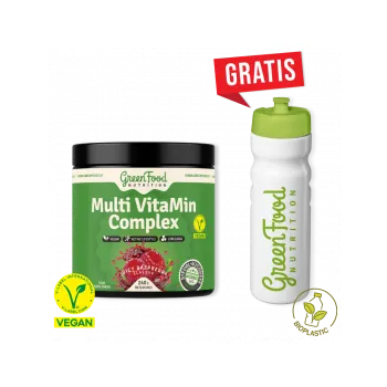 Doplněk stravy GreenFood Multi VitaMin Complex + Ekologická láhev zdarma - Malina
