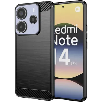 Pouzdro na mobilní telefon Techsuit Carbon Silicone pro Xiaomi Redmi Note 14 5G černý